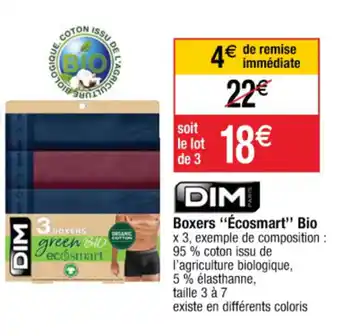 Cora x Carrefour Boxers "écosmart" bio offre