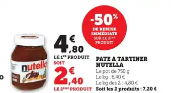 Hyper U PATE A TARTINER NUTELLA offre