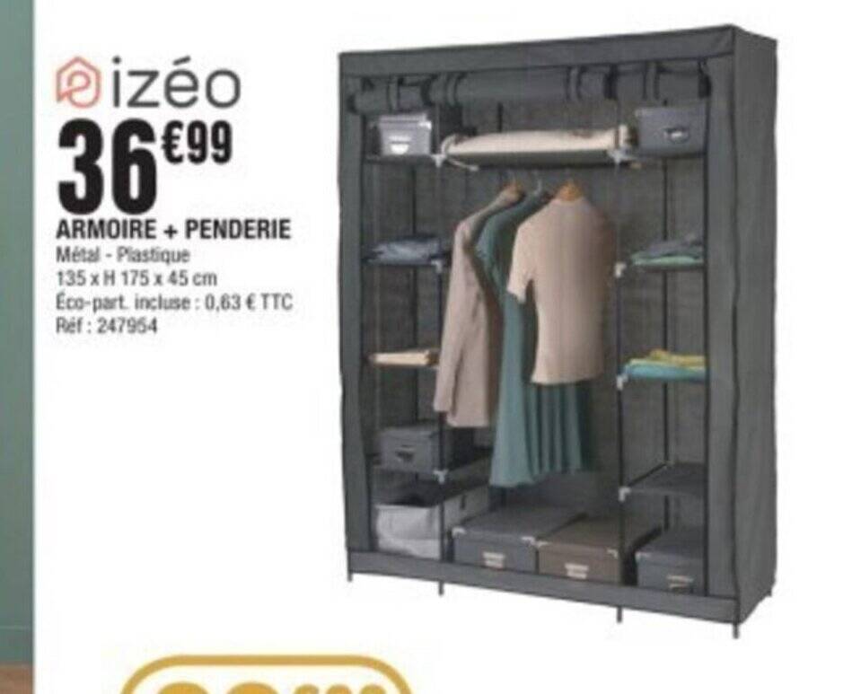 Promo ARMOIRE + PENDERIE chez La Foir'Fouille