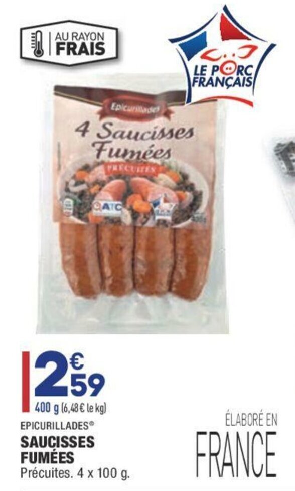 Promo Saucisses fumées chez ALDI