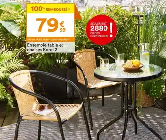 BUT Ensemble table et chaises Koral 2 offre