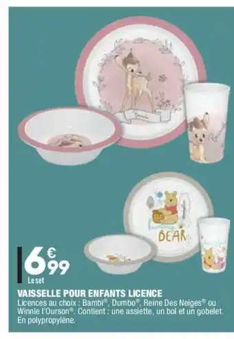 ALDI Vaisselle pour enfants licence offre