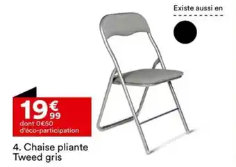 BUT Chaise pliante Tweed gris offre