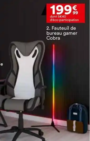 BUT Fauteuil de bureau gamer Cobra offre