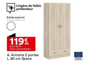 BUT Armoire 2 portes L. 80 cm Space offre