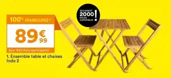 BUT Ensemble table et chaises Indo 2 offre