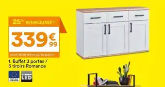 BUT Buffet 3 portes/ 3 tiroirs Romance offre