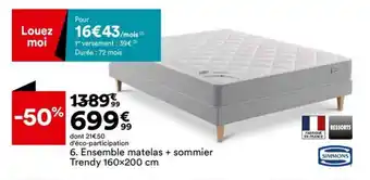 BUT Ensemble matelas + sommier Trendy 160x200 cm offre