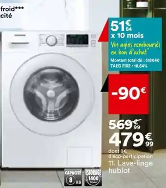 BUT Lave-linge hublot offre