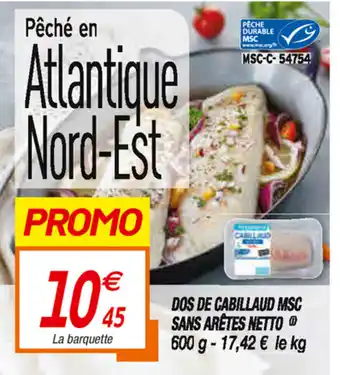 Netto Dos de Cabillaud MSC offre