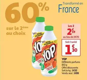 Auchan Supermarché Yoplait - yop offre
