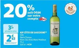 Auchan Supermarché Pierre chanau - igp côtes de gascogne offre