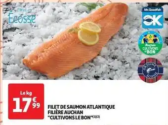 Auchan Supermarché Filet de saumon atlantique filière auchan offre