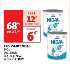 Auchan Supermarché Nestlé - croissance nidal offre