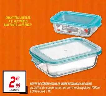 Netto Boites de Conservation En Verre Rectangulaire 650ml offre
