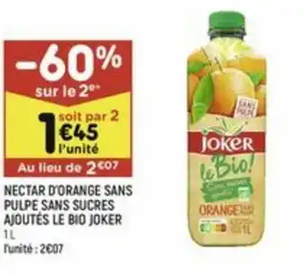 Nectar d'Orange Sans Pulpe Sans Sucres