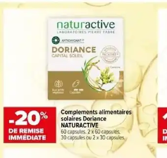 Carrefour maPara parapharmacie Complements alimentaires solaires Doriance NATURACTIVE offre