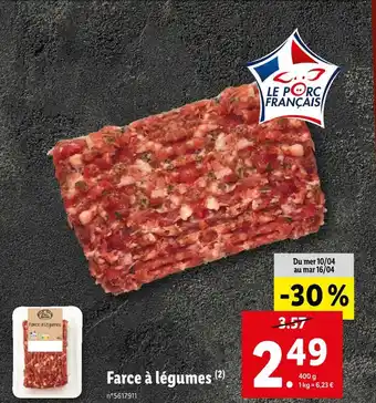 Lidl Farce à légumes offre