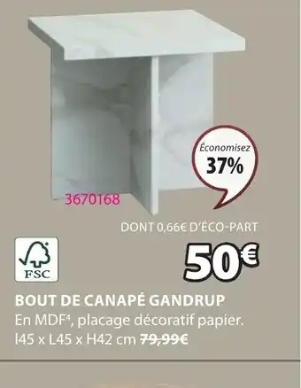 JYSK BOUT DE CANAPÉ GANDRUP offre