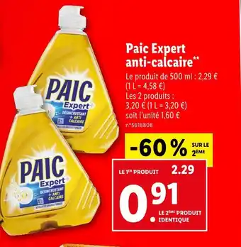 Lidl Paic Expert anti‑calcaire offre