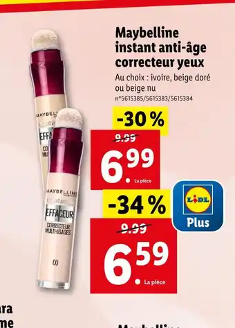 Lidl Maybelline Maybelline instant anti-âge correcteur yeux offre