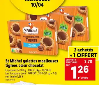 Lidl St Michel galettes moelleuses tigrées cœur chocolat offre