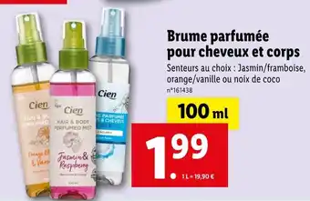 Lidl Cien Brume parfumée pour cheveux et corps offre