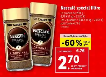 Lidl Nescafé Nescafé spécial filtre offre