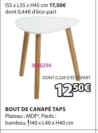 JYSK BOUT DE CANAPÉ TAPS offre