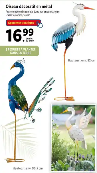 Lidl Oiseau décoratif en métal offre