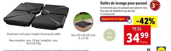 Lidl Dalles de lestage pour parasol offre