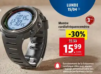 Lidl Montre cardiofréquencemètre offre