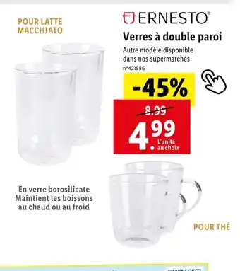 Lidl ERNESTO Verres à double paroi offre