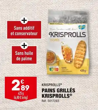ALDI KRISPROLLS PAINS GRILLÉS offre