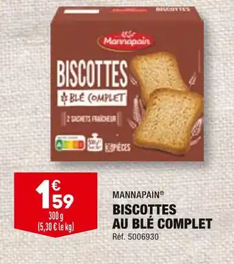 ALDI MANNAPAIN BISCOTTES AU BLÉ COMPLET offre