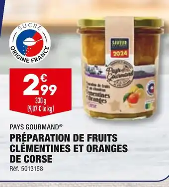 ALDI PAYS GOURMAND PRÉPARATION DE FRUITS CLÉMENTINES ET ORANGES DE CORSE offre