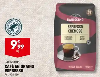 ALDI BARISSIMO CAFÉ EN GRAINS ESPRESSO offre