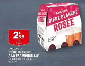 ALDI KARLSQUELL BIÈRE BLANCHE À LA FRAMBOISE 2,8° offre