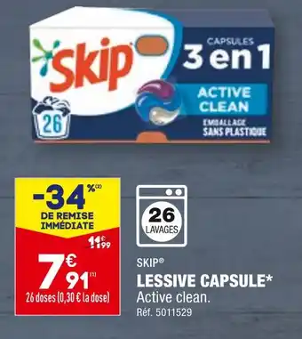 ALDI SKIP LESSIVE CAPSULE offre