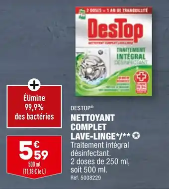 ALDI DESTOP NETTOYANT COMPLET LAVE-LINGE offre