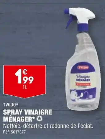 ALDI TWIDO SPRAY VINAIGRE MÉNAGER offre
