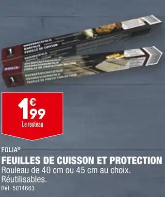 ALDI FOLIA FEUILLES DE CUISSON ET PROTECTION offre