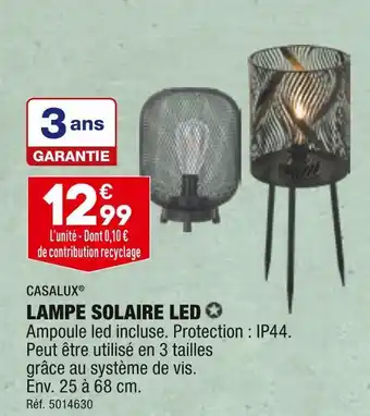 ALDI CASALUX LAMPE SOLAIRE LED offre
