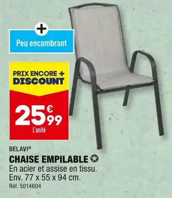 ALDI BELAVI CHAISE EMPILABLE offre