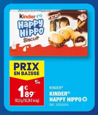 ALDI KINDER KINDER HAPPY HIPPO offre