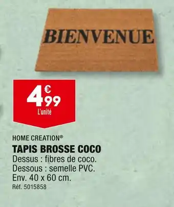 ALDI HOME CREATION TAPIS BROSSE COCO offre