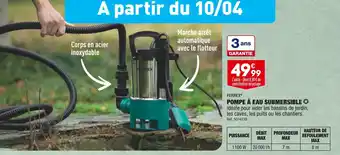 ALDI FERREX POMPE À EAU SUBMERSIBLE offre