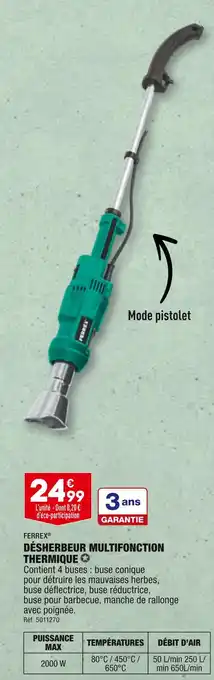 ALDI FERREX DÉSHERBEUR MULTIFONCTION THERMIQUE offre