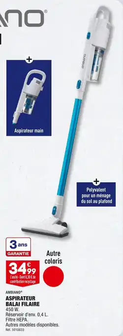 ALDI AMBIANO ASPIRATEUR BALAI FILAIRE offre