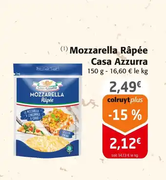 Colruyt Casa Azzurra Mozzarella Râpée offre